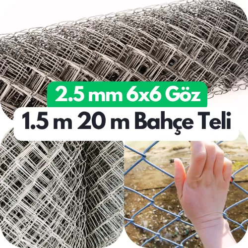 2.5 mm bahçe teli, 6x6 gözlü tel örgü, 150 cm bahçe teli, 20 metre tel örgü topu, galvanizli kafes tel, tel örgü fiyatları, Ankara tel çit