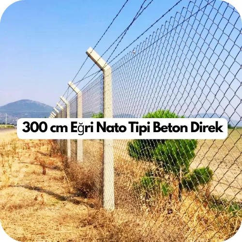 300 cm nato tipi beton direk fiyatı, 300 cm beton direk, bahçe beton çit direği, bahçe tel çit direk fiyatları