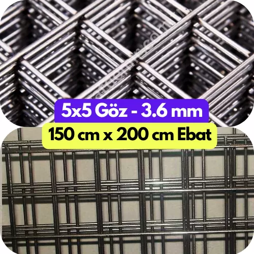 Punta Kaynaklı Hasır Tel 5x5 Göz 150 cm x 200 cm - 150x200 hasır tel çit, 5x5 Göz 150 cm x 200 cm galvanizli kaynaklı kare tel, puntalı tel çit Ankara, galvanizli kafes tel fiyatları, Ostim hasır tel çit imalat